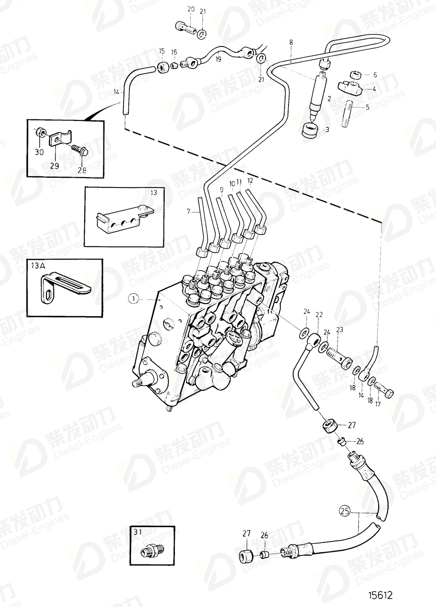 volvo penta Injector 848729 Drawing volvo penta Injector 848729 Drawing